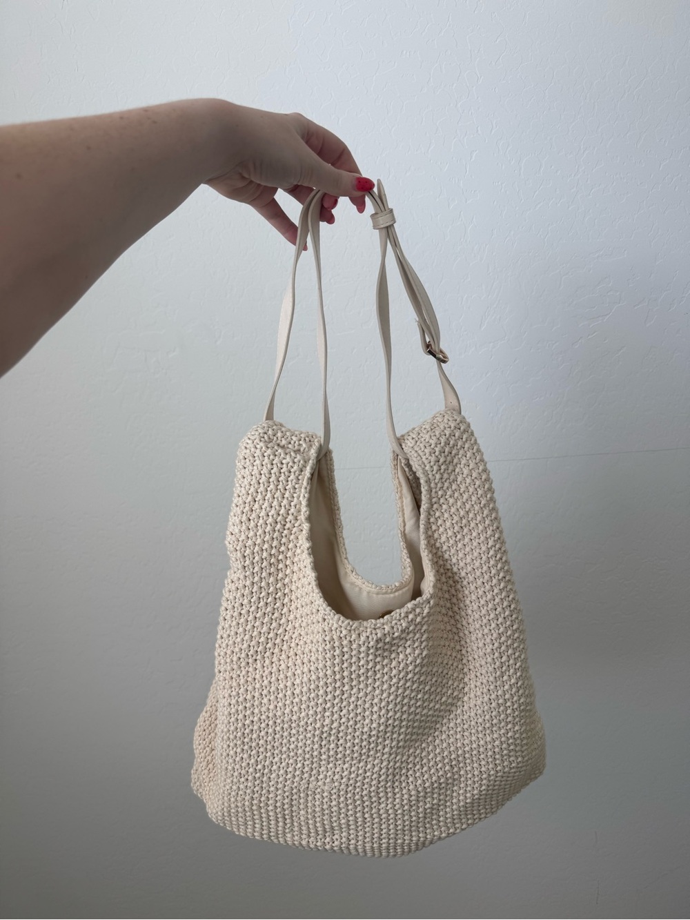 a new day Crochet Shoulder Bag in Cream
